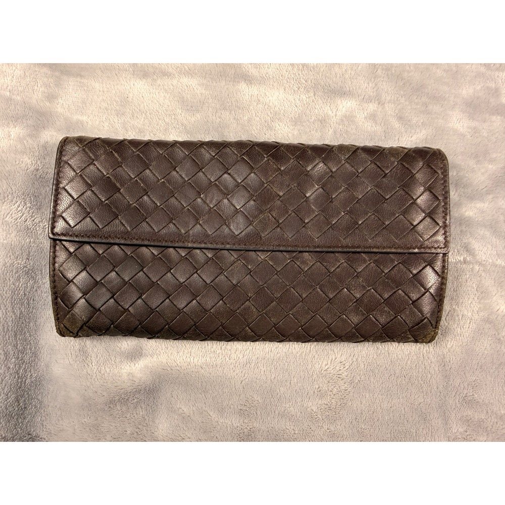 Bottega Veneta Intrecciato Brown‎ Leather Continental Wallet